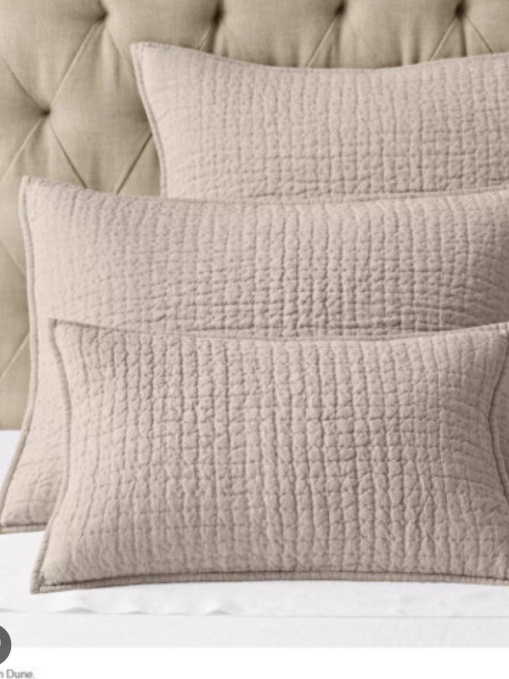 Restoration hardware vintage washed linen, Chanel quilted shams king set